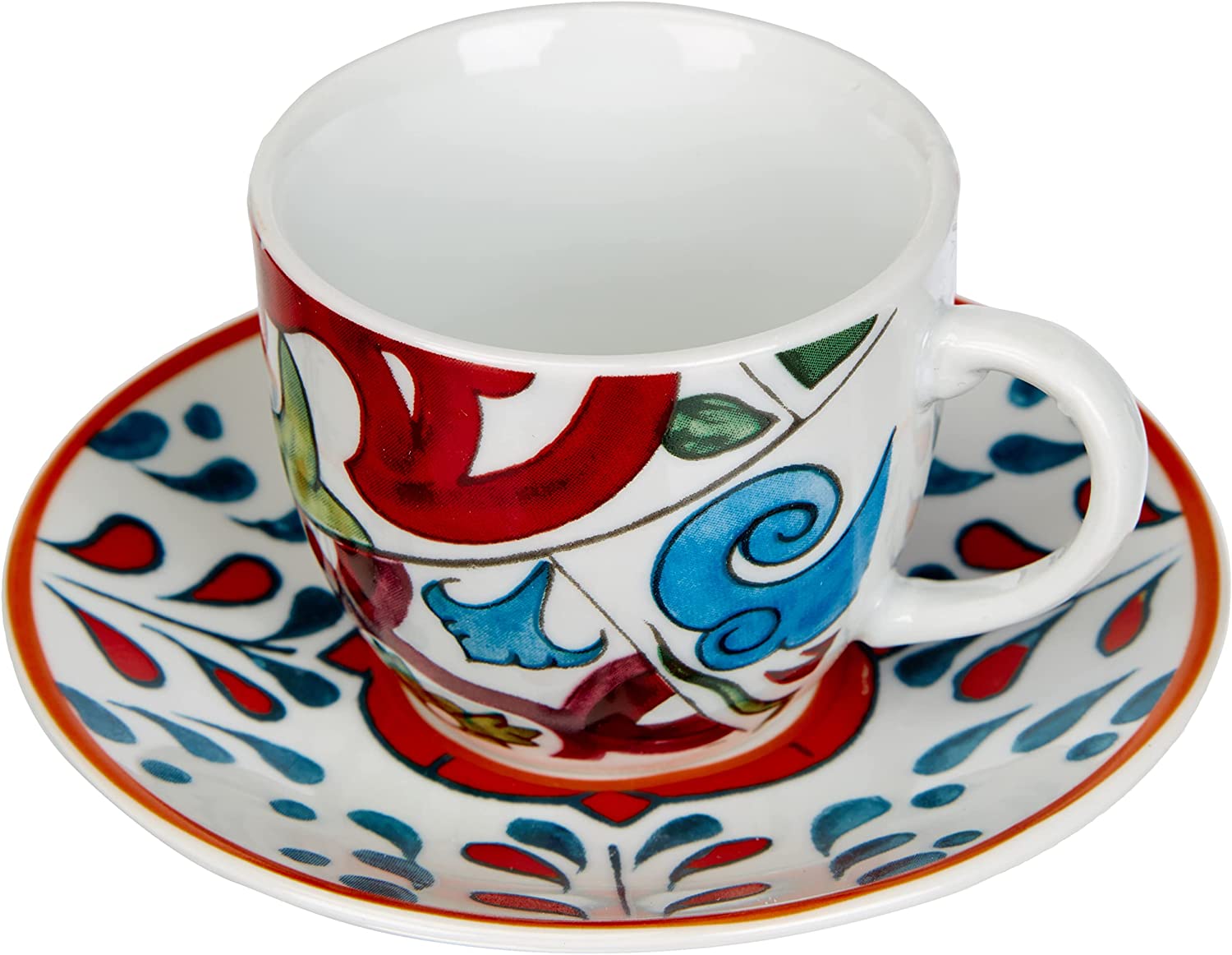 Coffee cups with saucers, Lisbon series, 6 pieces set, multicolored code 62715
